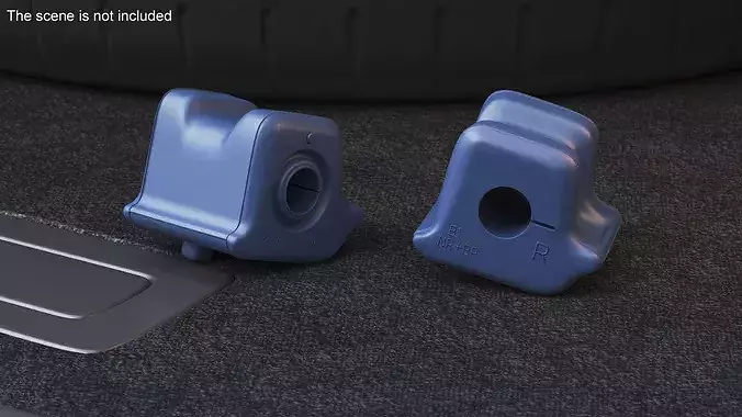 Blue Left and Right Stabilizer Bushings 3D model 2
