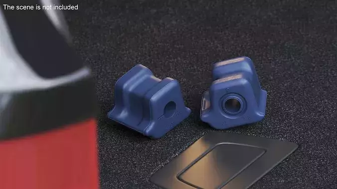 Blue Left and Right Stabilizer Bushings 3D model 3