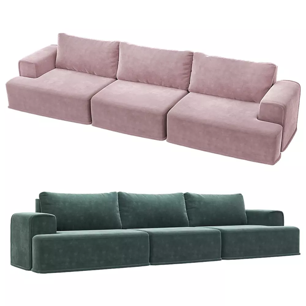5-seater fixed sofa Ruffo Low-poly 3D model