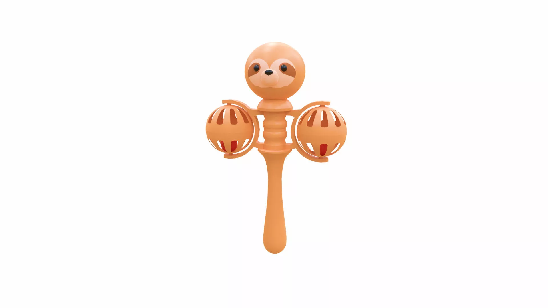 Low Poly Sloth Baby Rattle Toy Low-poly 3D model