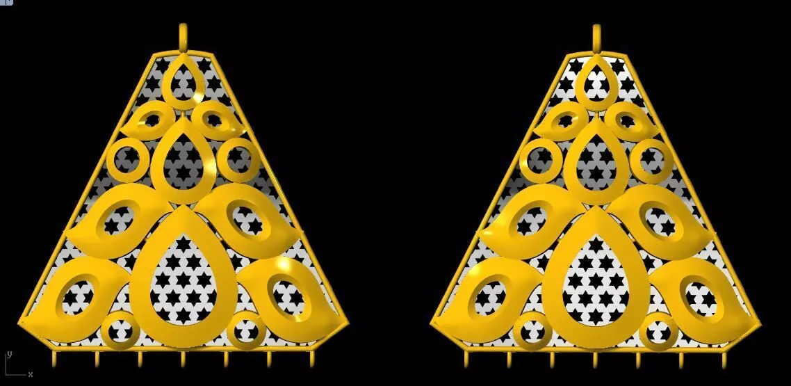 triangular shape earrings 3dm file 3D print model