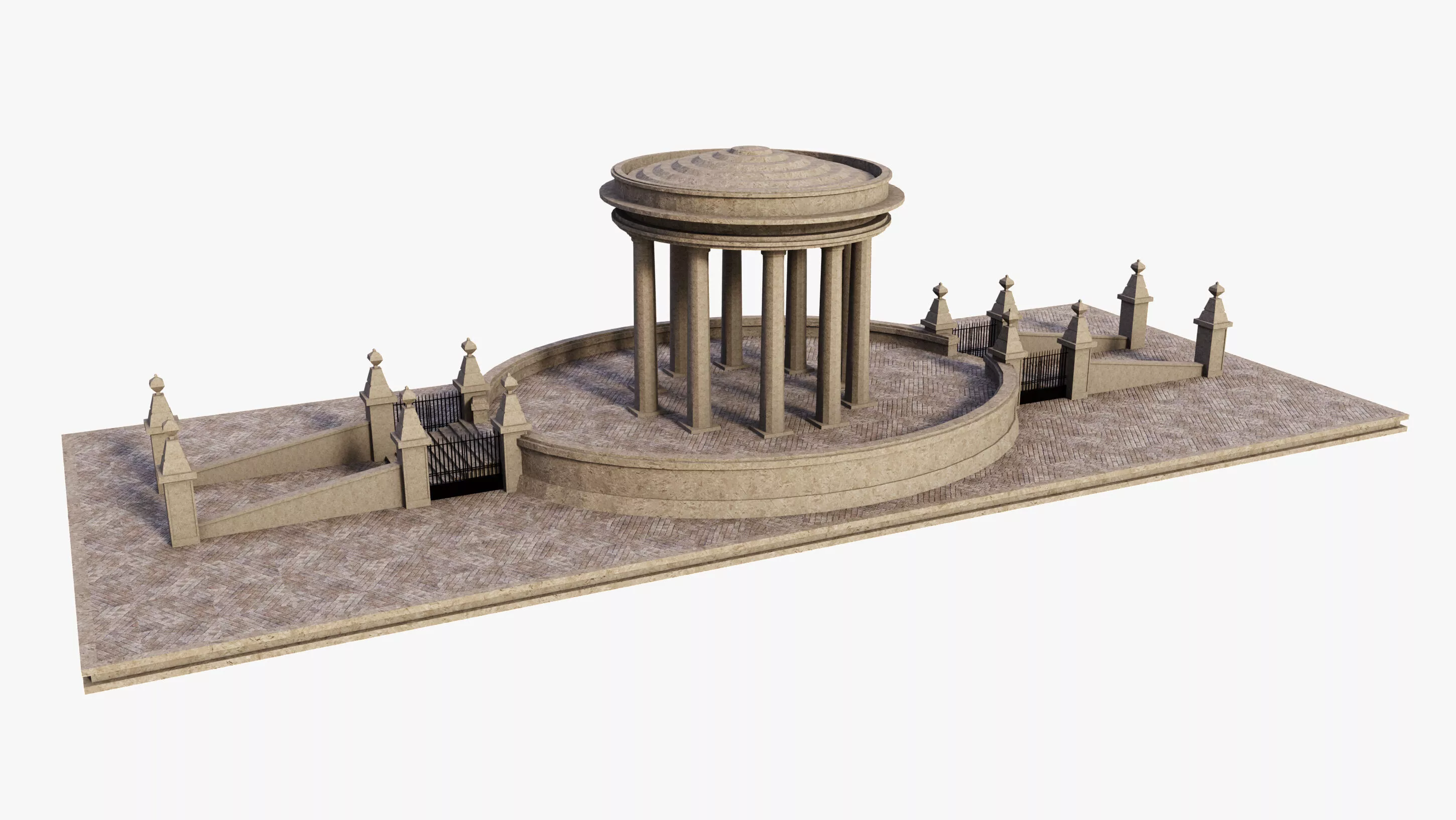 Ancient Square Temple Free 3D model