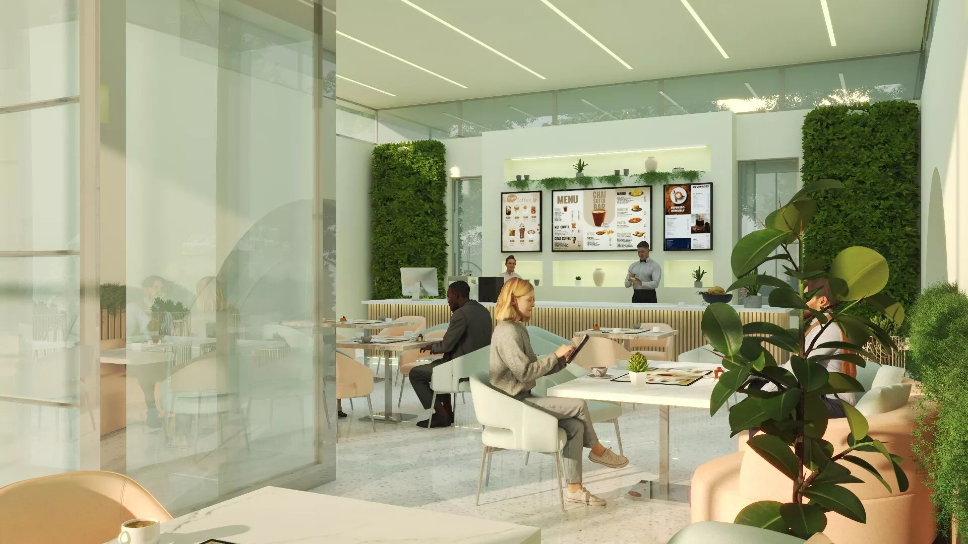 Modern Interior Design Coffee Shop Free 3D model