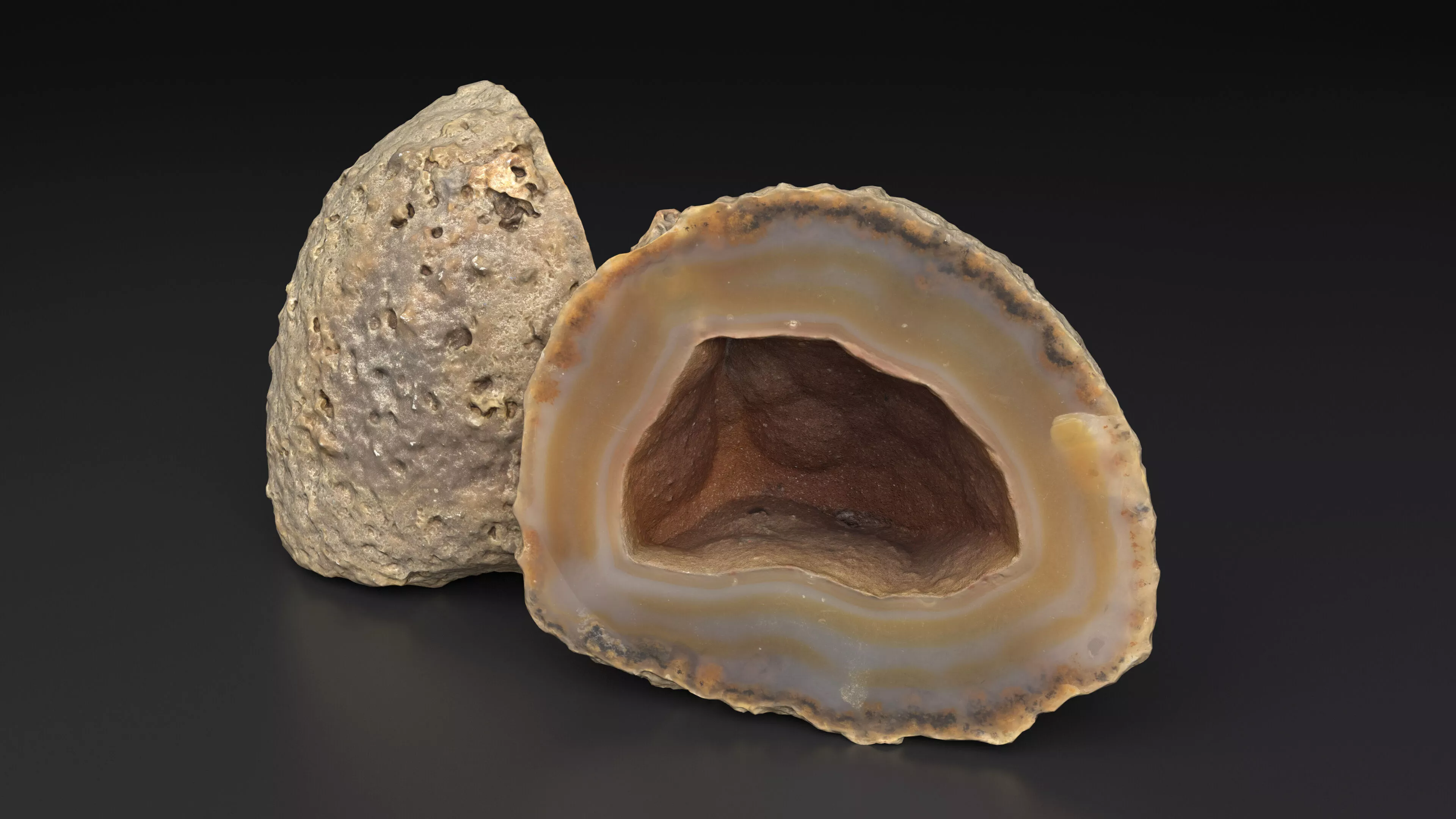 Natural Agate Geode Slice Low-poly 3D model
