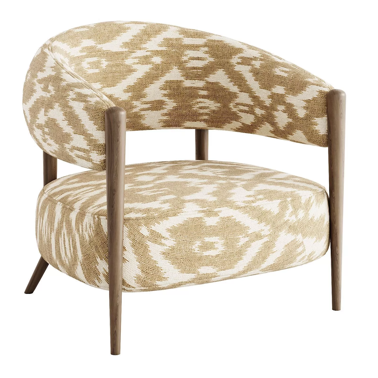 Santi Wood Accent Chair 3D model