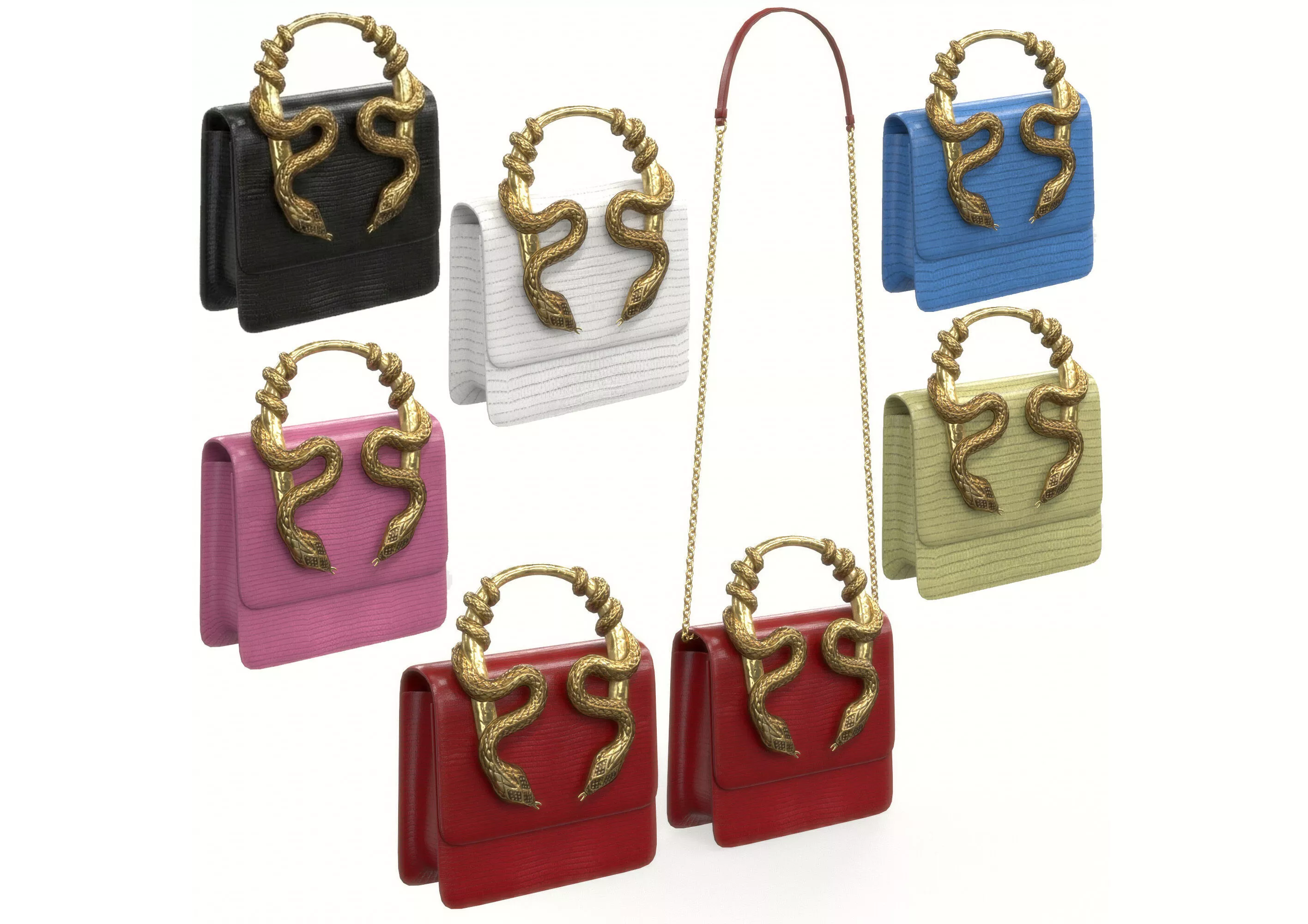 Roberto Cavalli Serpentine Bag Low-poly 3D model