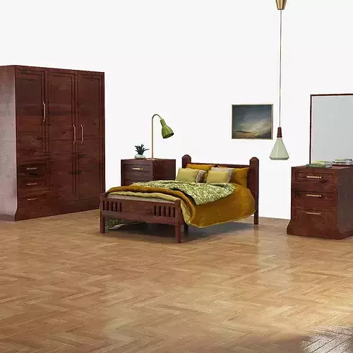 Traditional Bedroom Furniture Collection 3D model