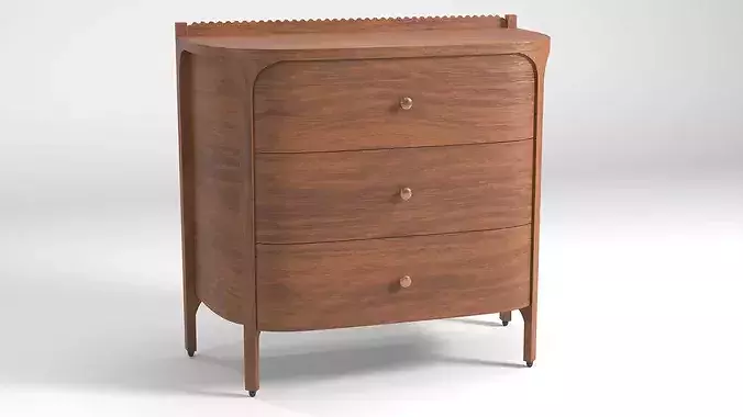Aria Three-Drawer Wood Dresser
