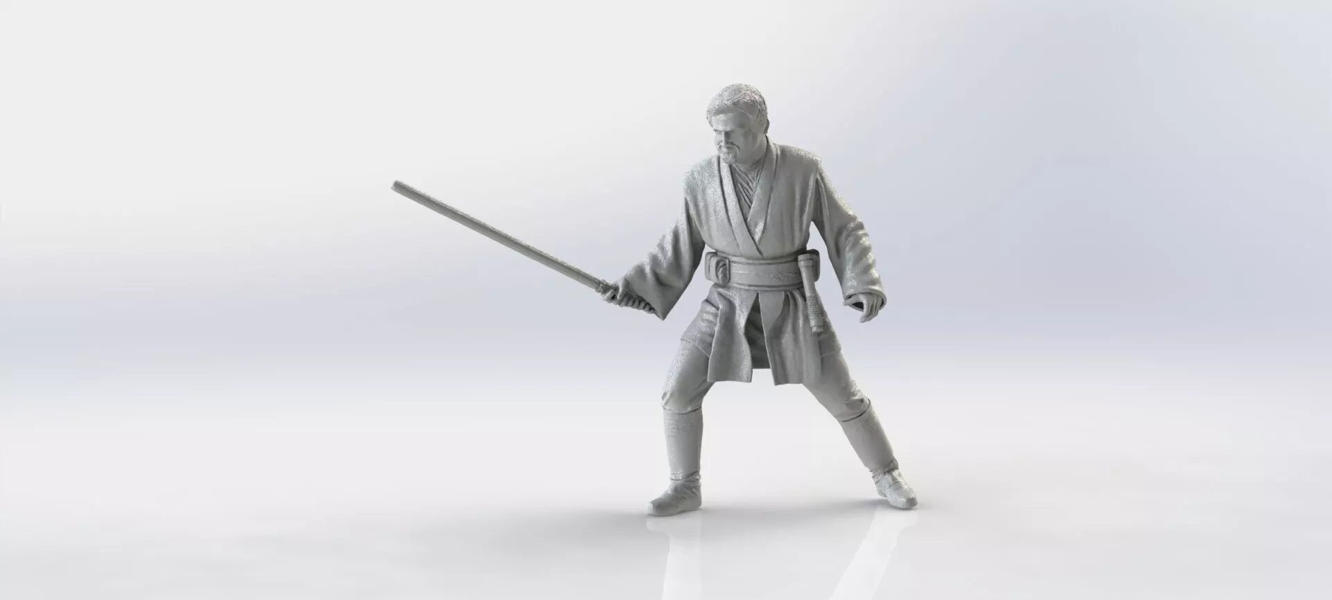 Jedi Obi Wan Kenobi Zombicide 3D print model