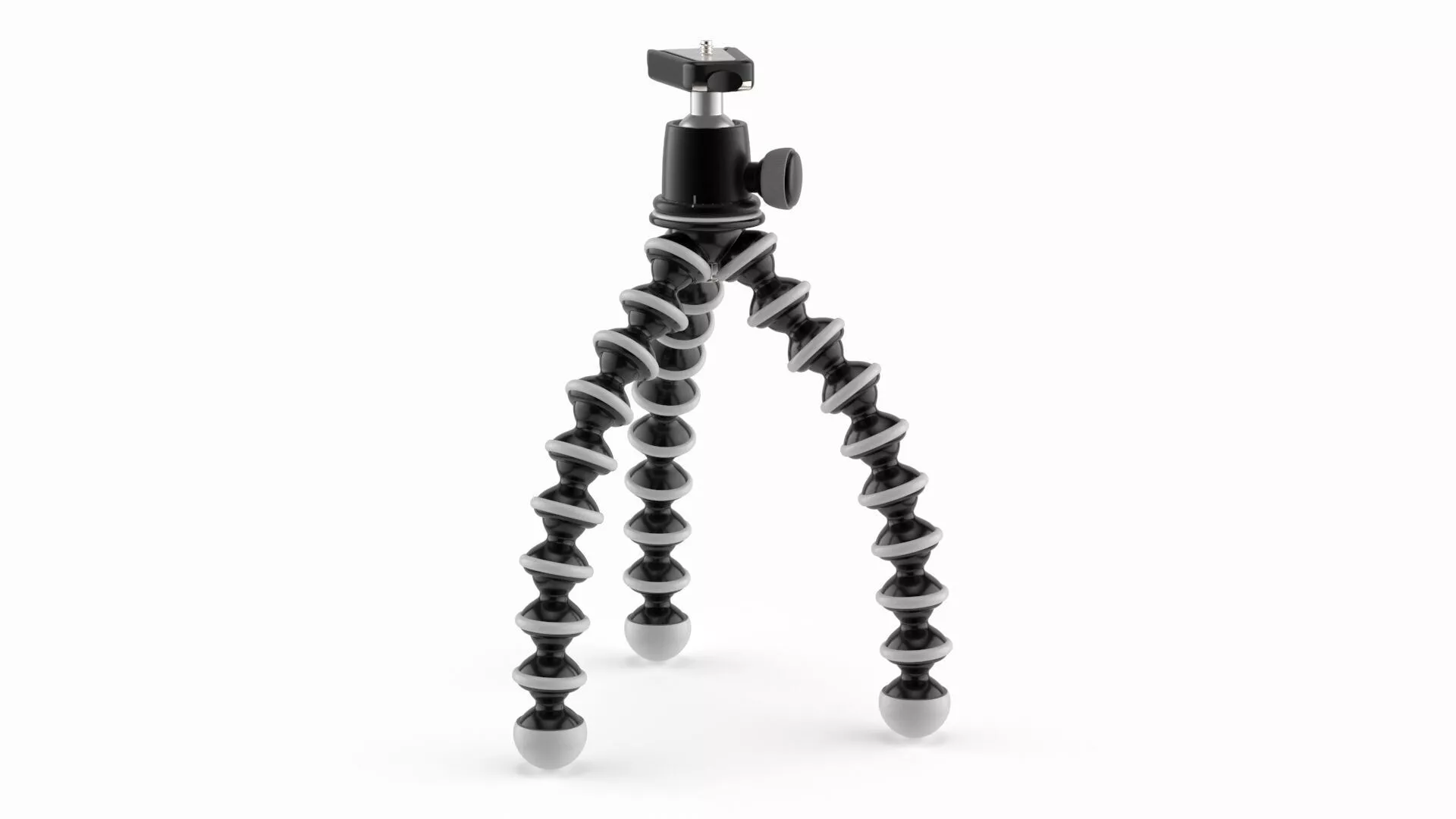 Camera Mount Flexible Tripod White Rigged 3D model