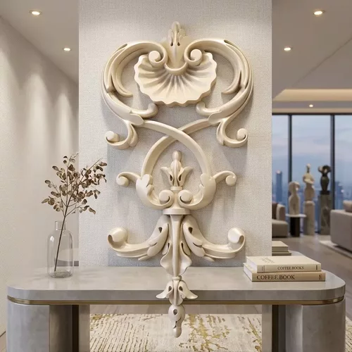 Classic Baroque Vertical Center Ornament Relief STL
