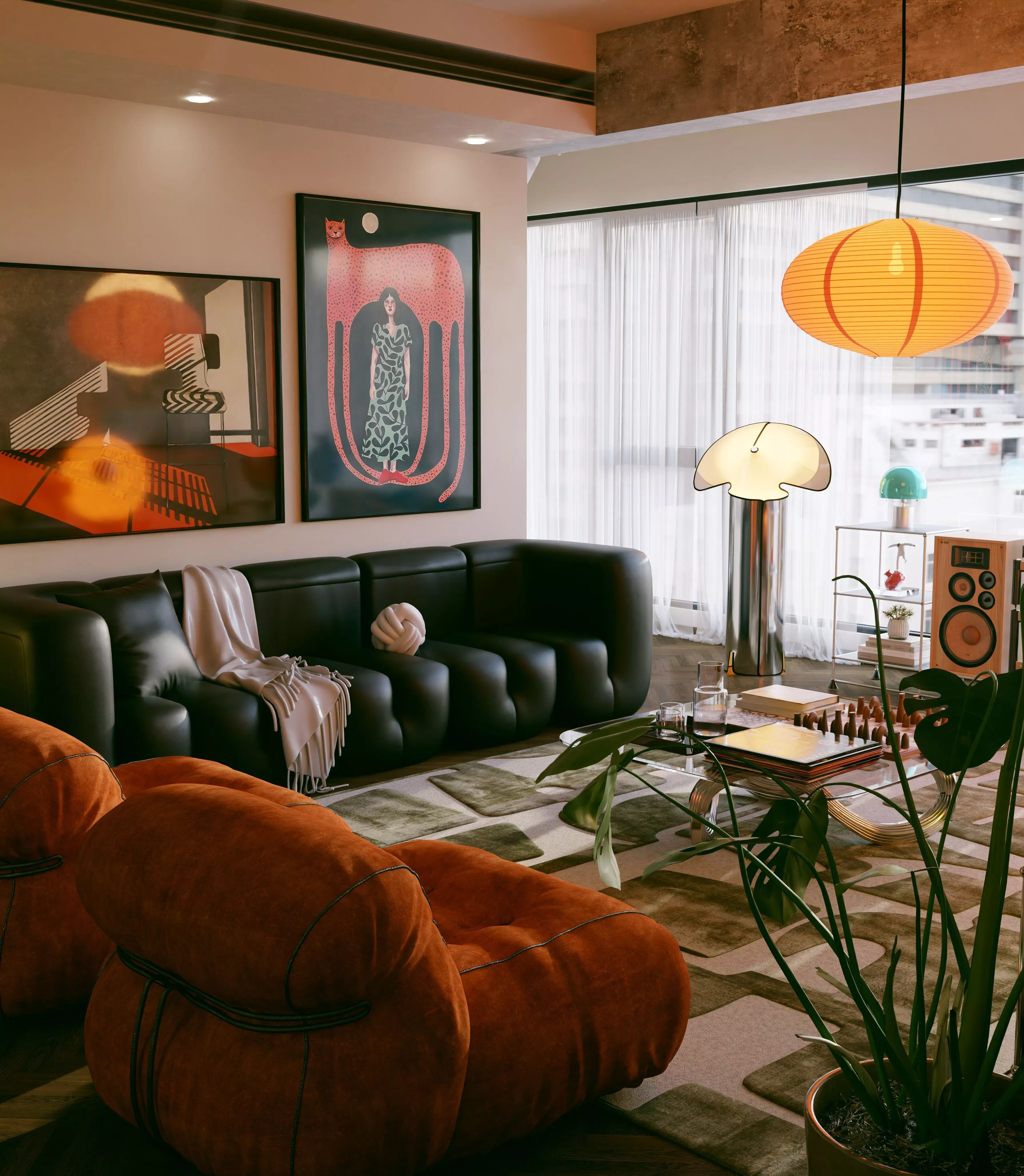 Atomic Breeze - Mid-Century Modern interior Scene 3D model