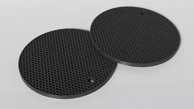 Stainless Steel Pot on Heat-Resistant Silicone Mat 3D model 5
