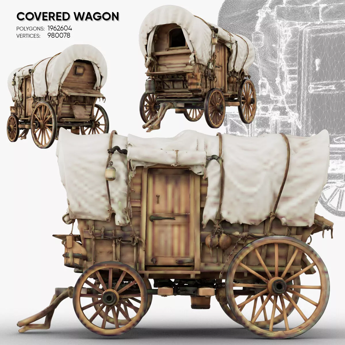Covered Wagon 3D model