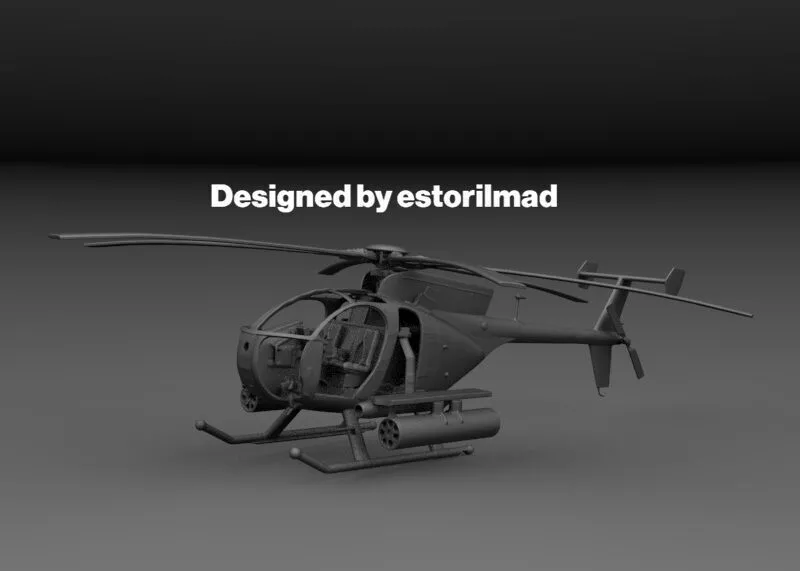 MH-6 LITTLE BIRD ATTACK HELICOPTER 3D print model