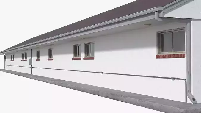 Roadside Motel Building 3D model 7