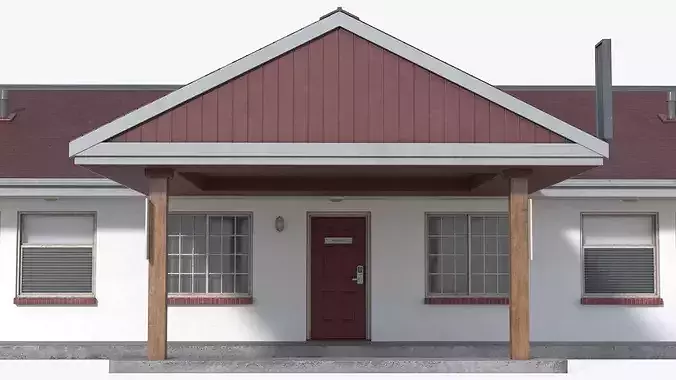 Roadside Motel Building 3D model 4