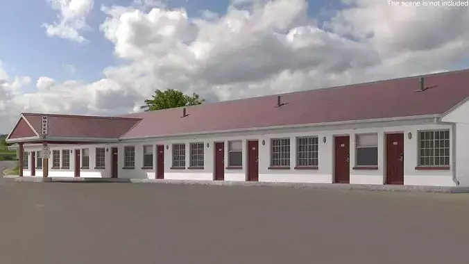 Roadside Motel Building 3D model