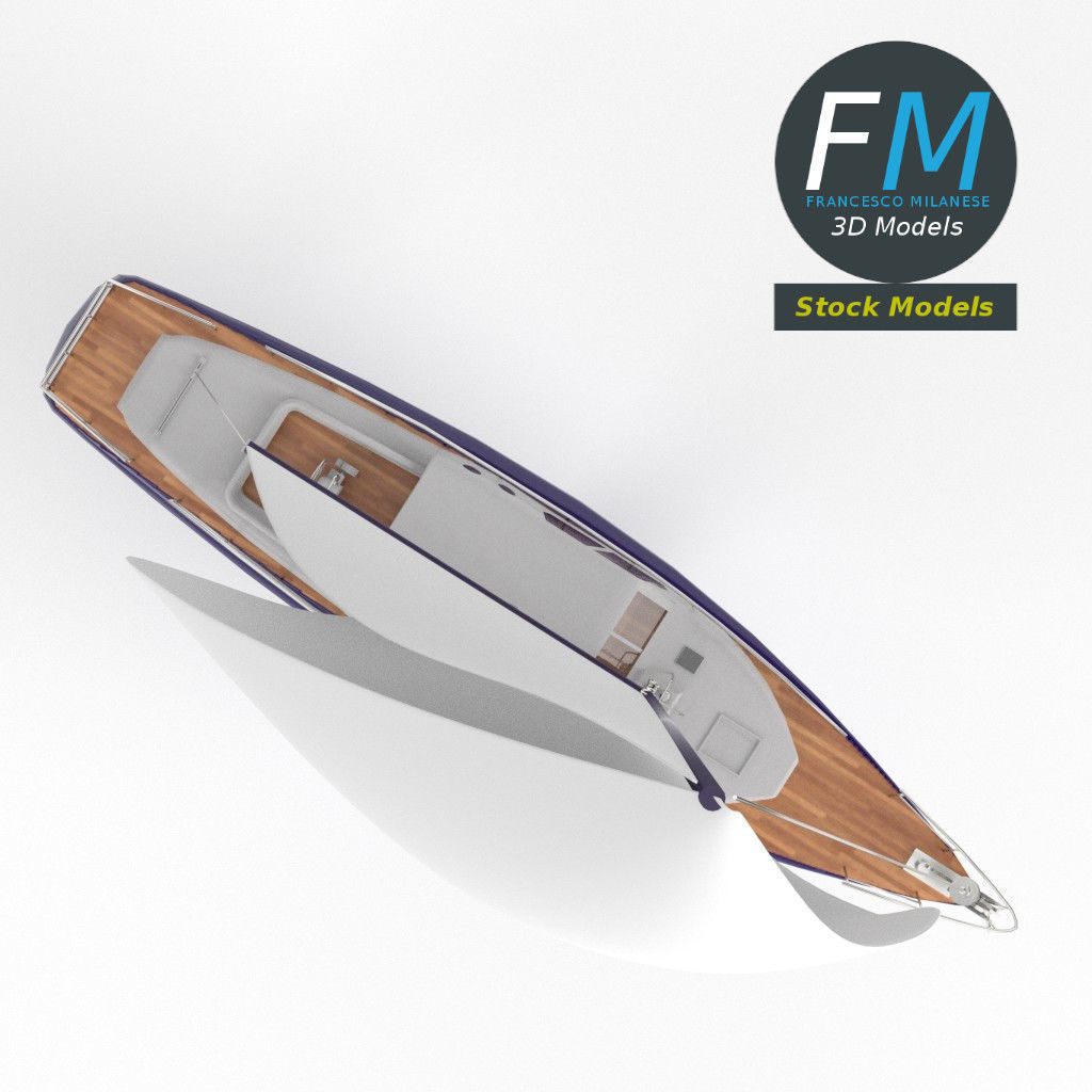 Regatta sailboat 3D model_6