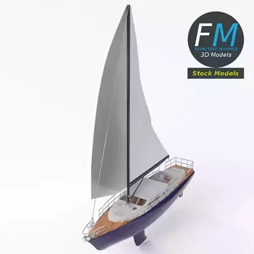 Regatta sailboat 3D model