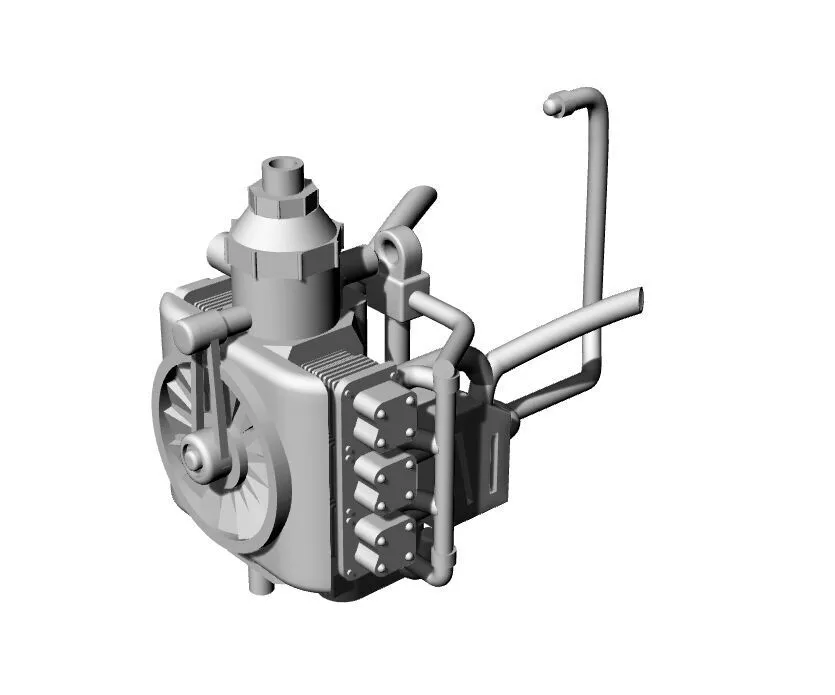 Bell 47 engine 3D print model