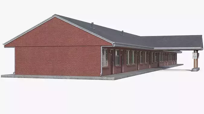 Highway Motel Building 3D model 7