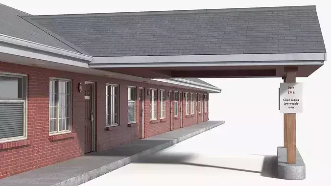 Highway Motel Building 3D model 5
