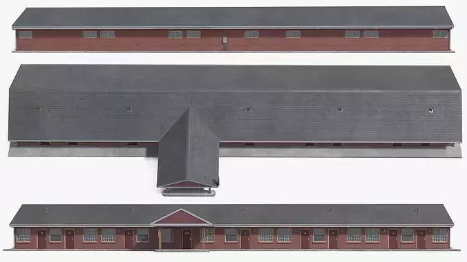 Highway Motel Building 3D model 3