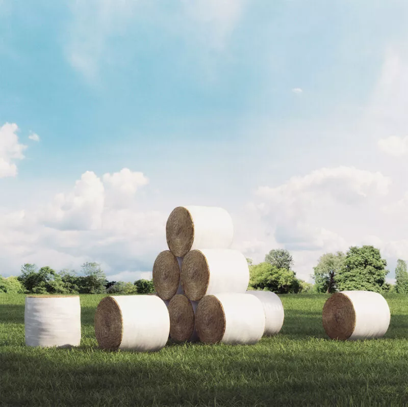 Wrapped Hay Bale Pack Low-poly 3D model