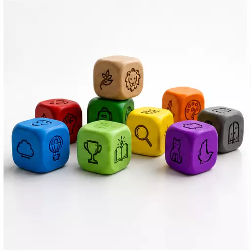 Educational Story Dice Set Low-poly 3D model
