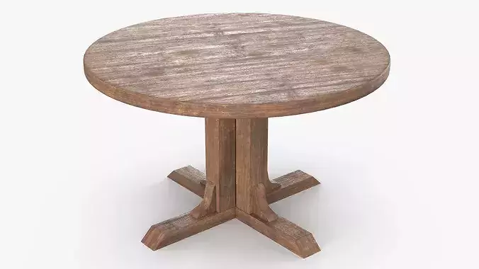 Round Table with Chairs 3D model 5