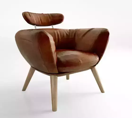 Schots Saturn Genuine Leather Vintage Armchair