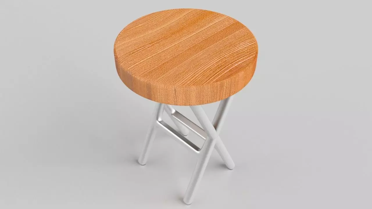 Hong Kong cartoon style Folding Chair Free low-poly 3D model