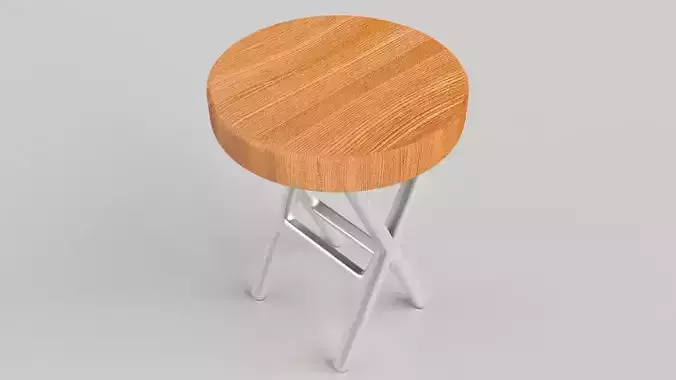 Hong Kong cartoon style Folding Chair Free low-poly 3D model