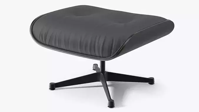 Ottoman for Lounge Chair Black 3D model