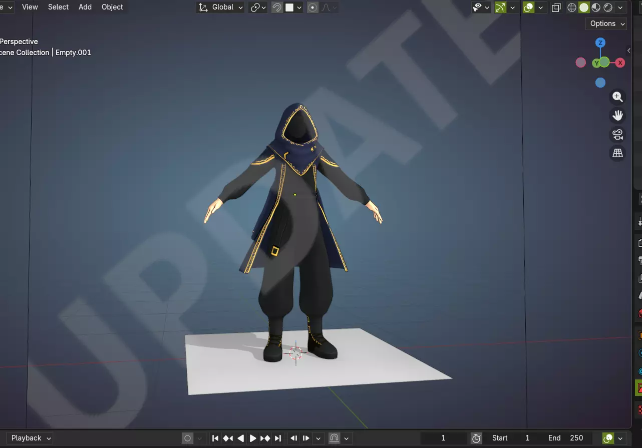 The Masked Fighter Low-poly 3D model