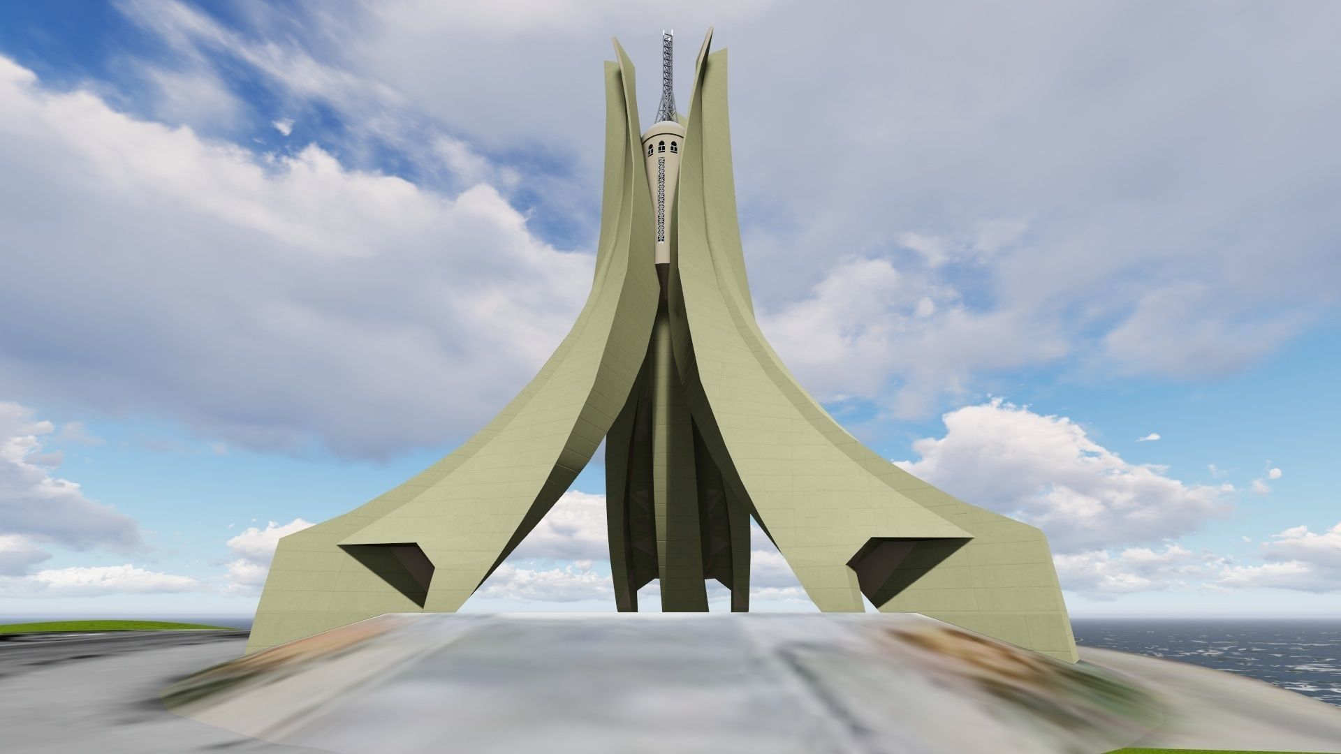 ALGERIAN Memorial statue 3D model_2