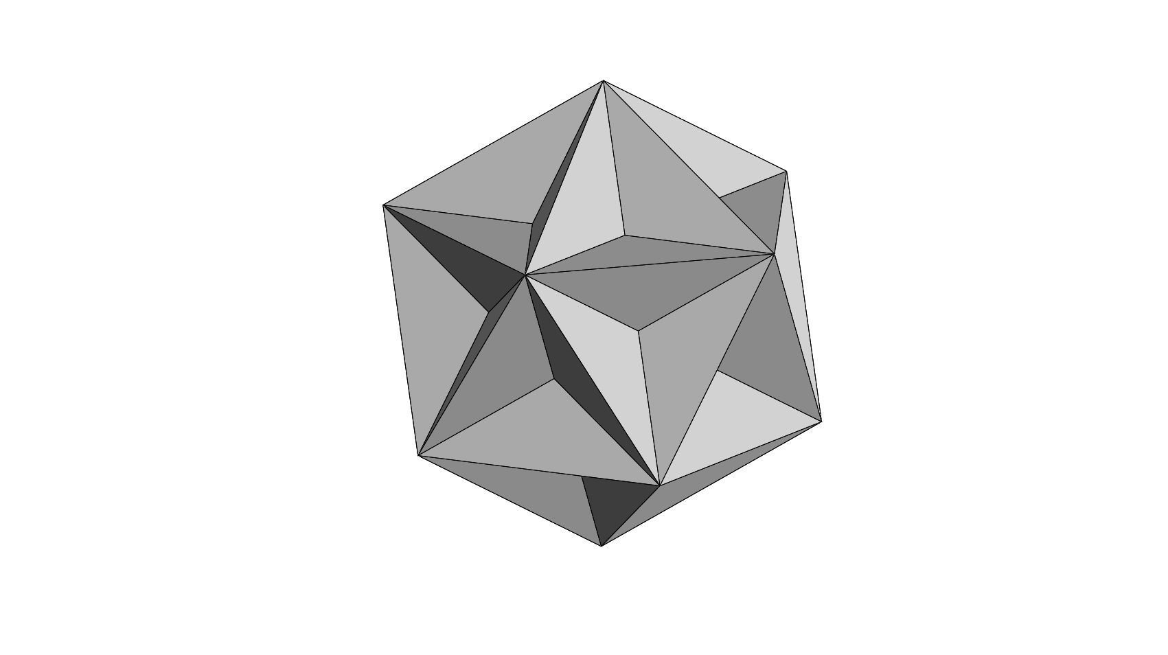 Great Great dodecahedron Low-poly 3D model_3