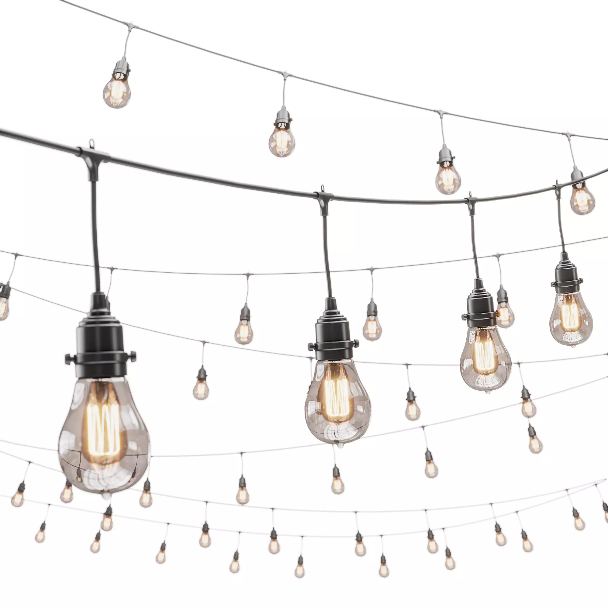 Outdoor String Lights 01 3D model | CGTrader