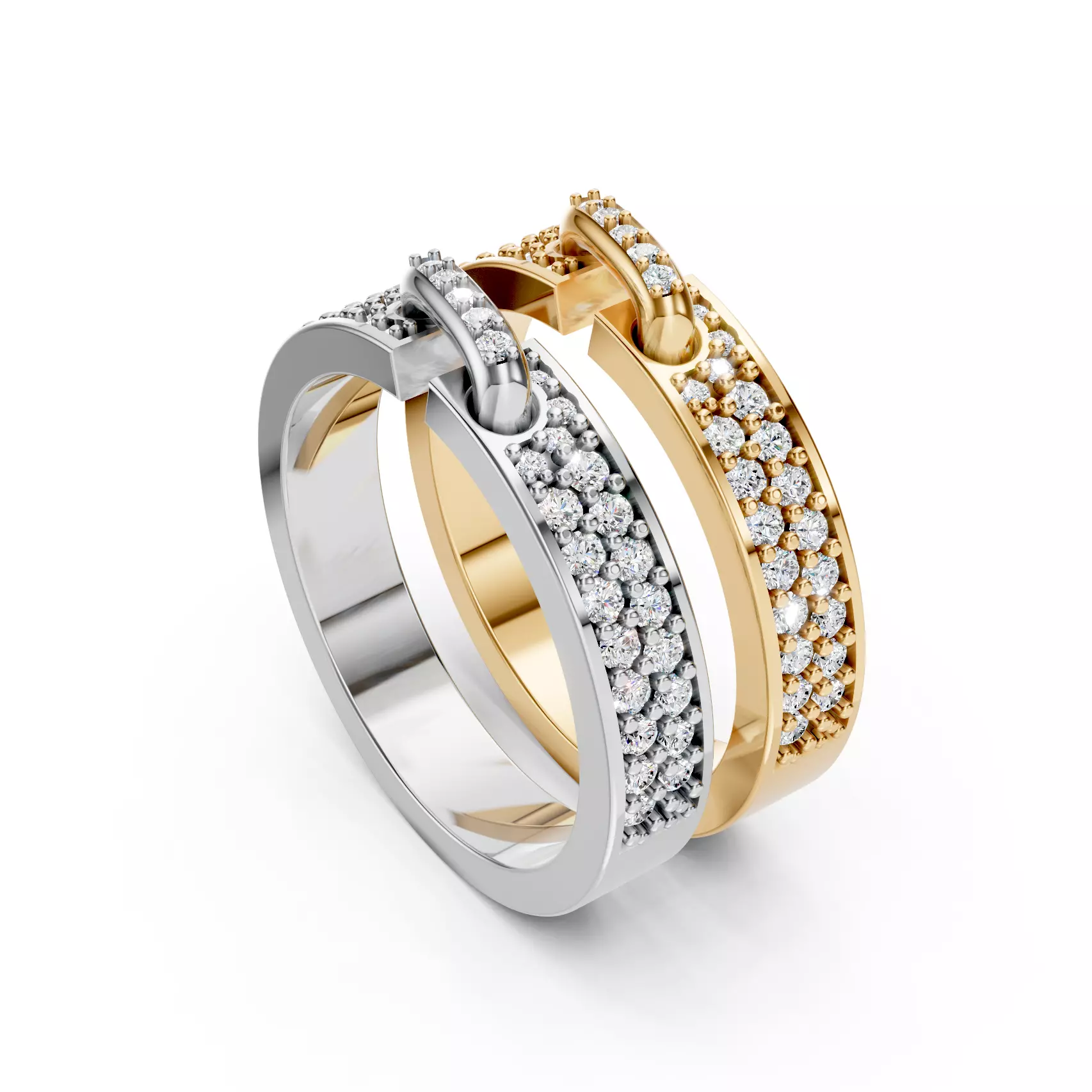 Chaumet ring Full Stone 4mm 3D print model