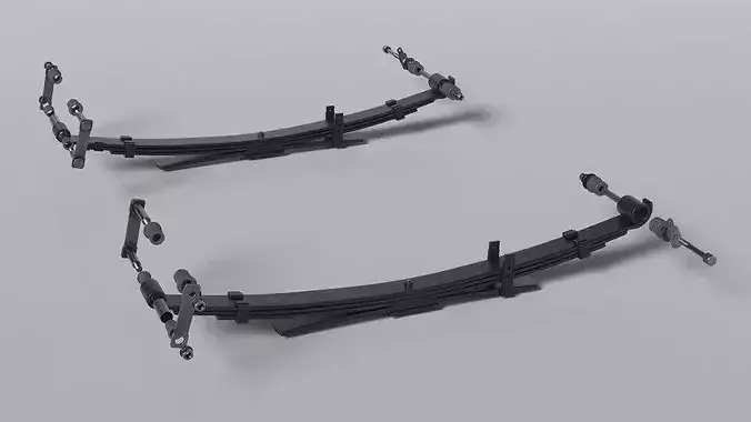 Rear Leaf Spring Set Exploded View 3D model 5