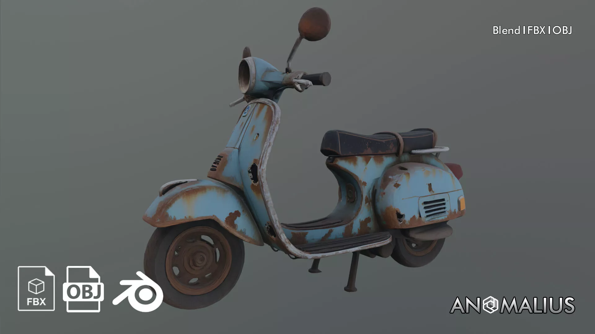 vintage old scooter Free 3D model