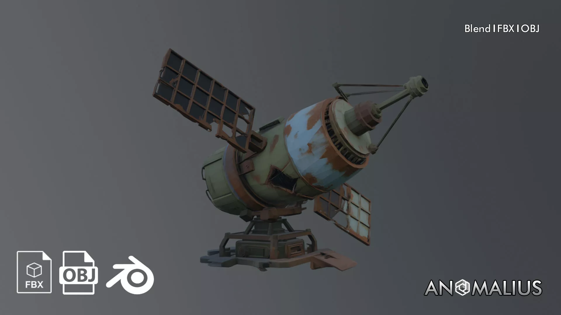 destroyed satelite 3D model