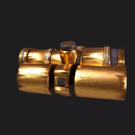 Vintage Brass Telescope on Tripod Stand 3D model