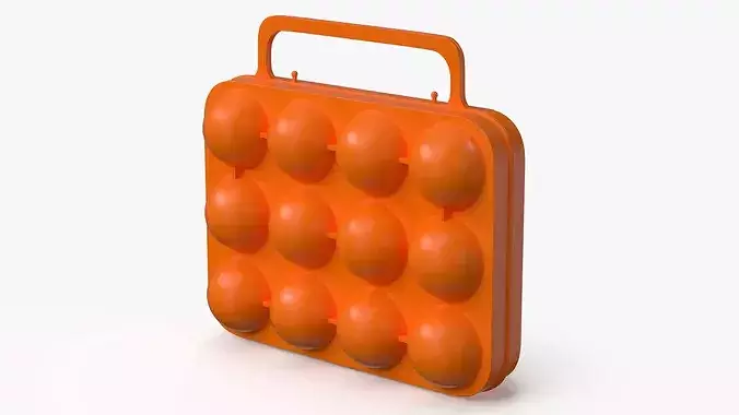Portable Eggs Protective Box Orange 3D model