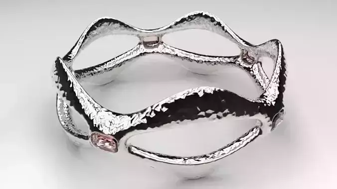 Bracelet silver ring with stones