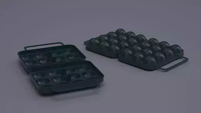 Camping Eggs Storage Box Open 3D model 3