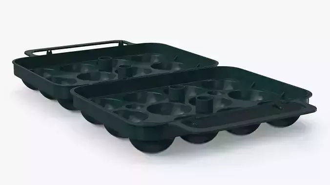 Camping Eggs Storage Box Open 3D model 5
