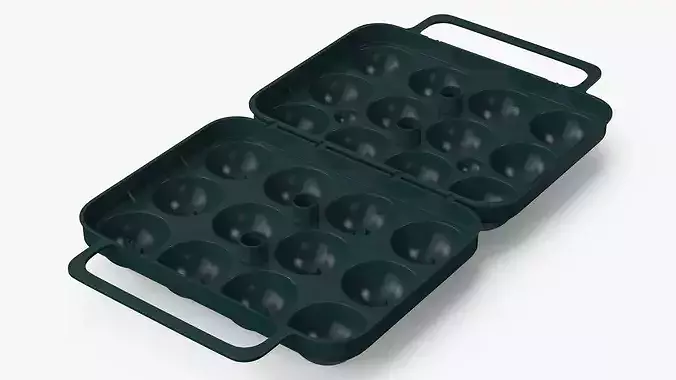 Camping Eggs Storage Box Open 3D model