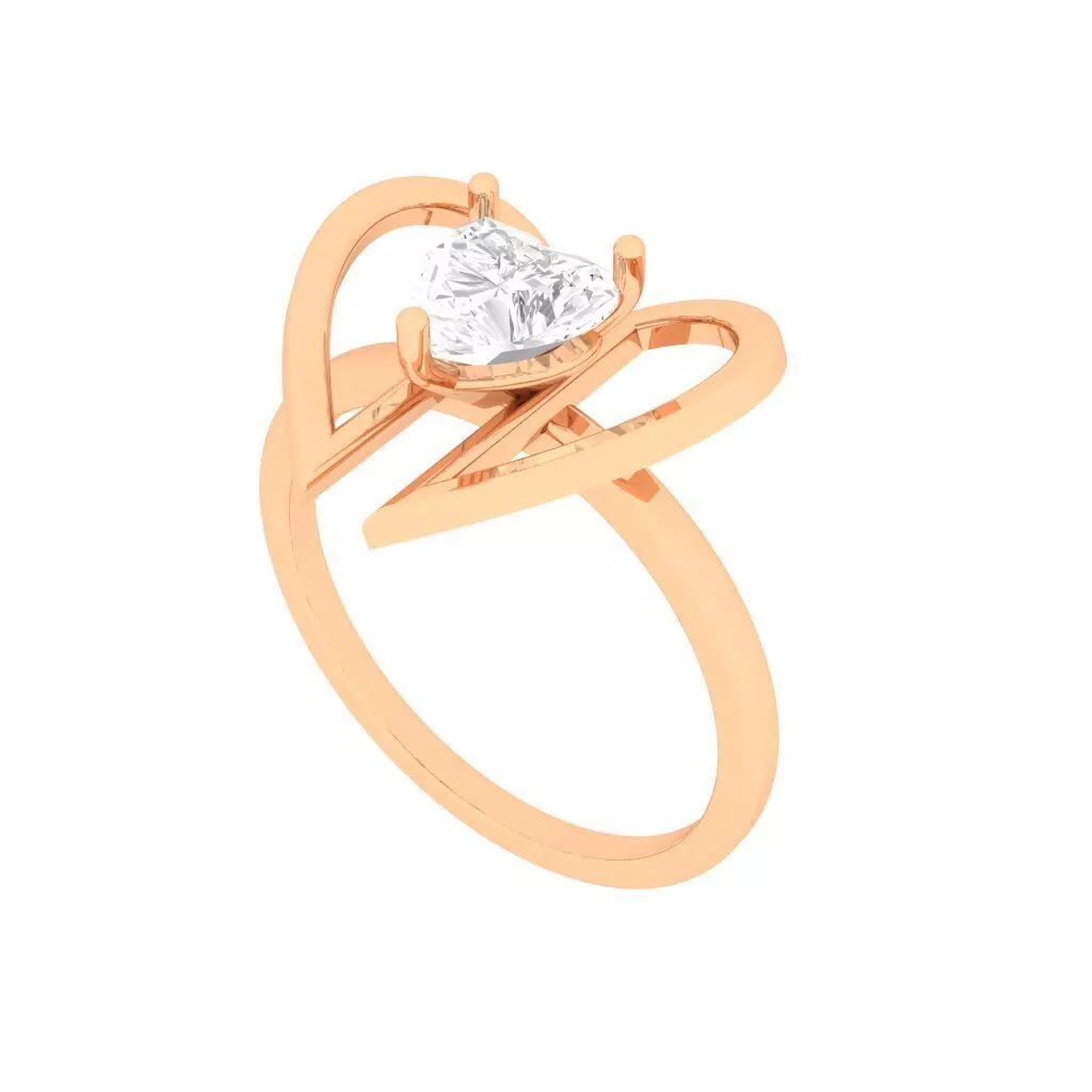 light weight heart shape daimond ring 3D print model